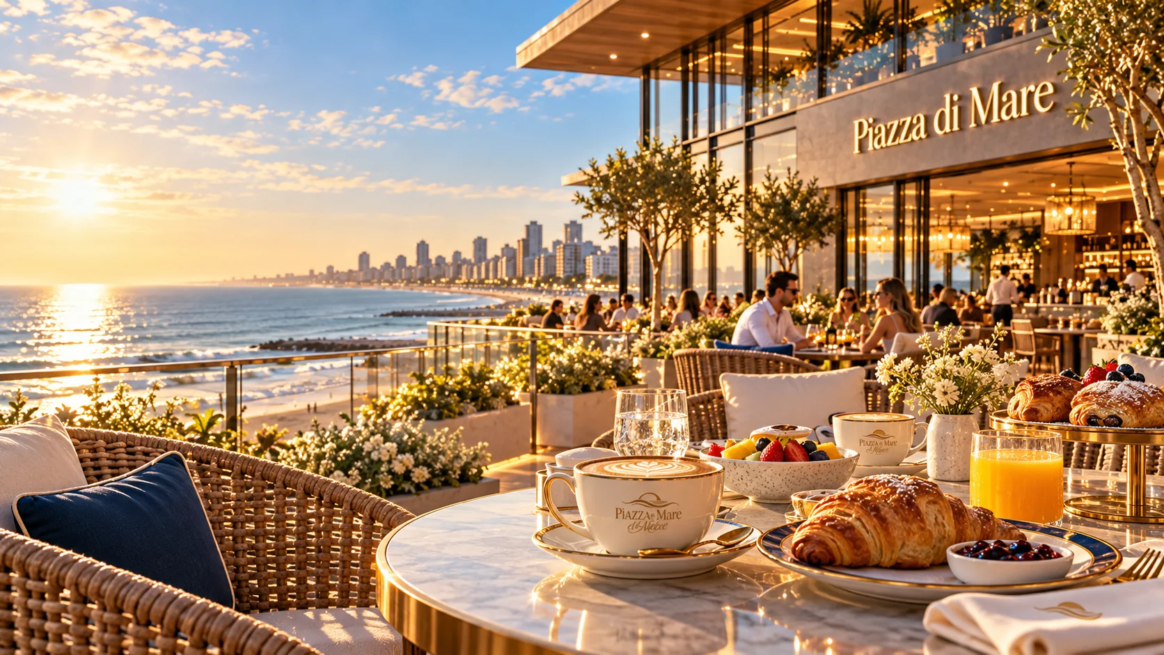 Desayuno frente al mar en Piazza di Mare